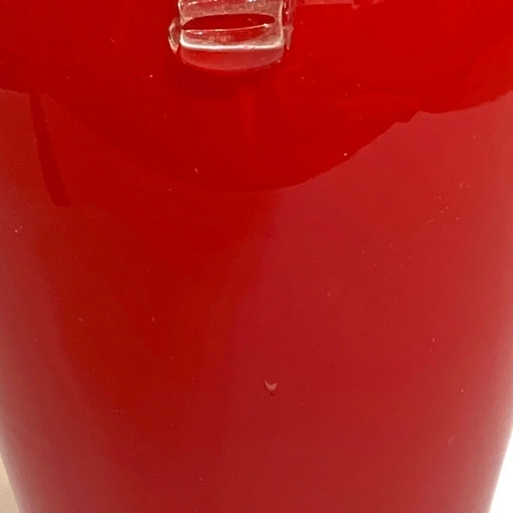 Dalian Snowflake Company Art Glass Blown Red & White 8